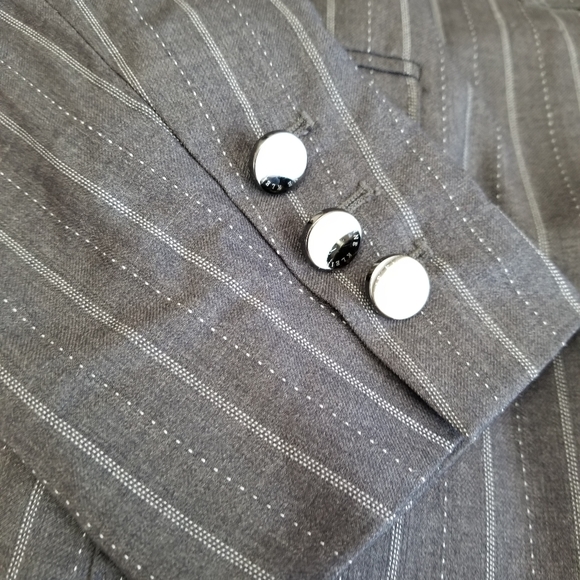 Anne Klein Suit Pewter Gray Pinstripe Suit Blazer - Picture 7 of 9